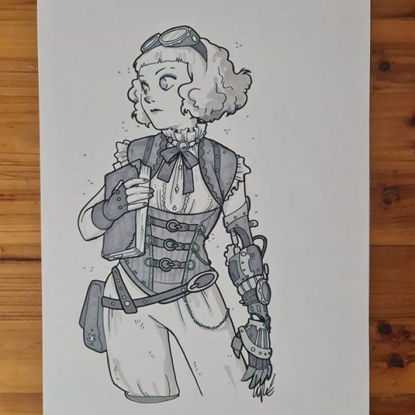 Originale: Lady Steampunk - pantoni su cartoncino A4