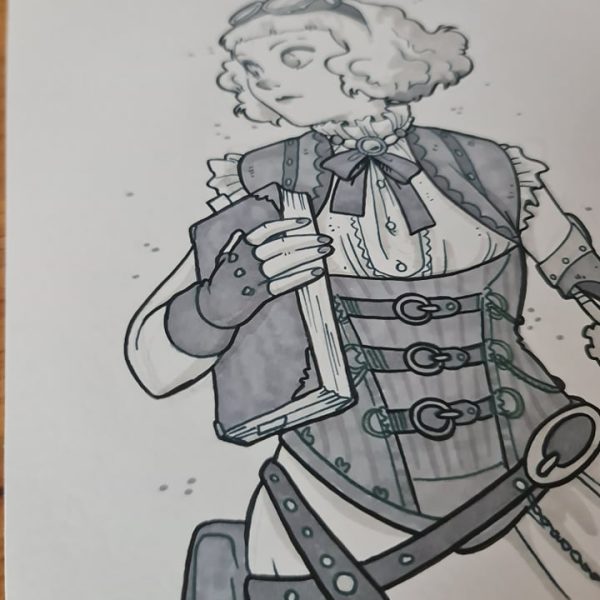 Originale: Lady Steampunk - pantoni su cartoncino A4
